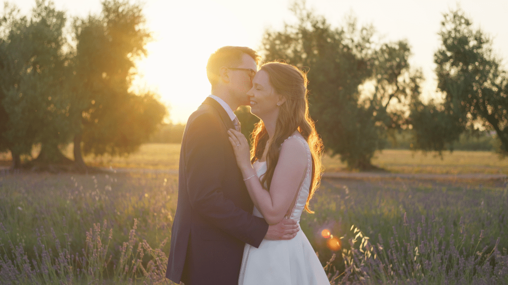 A civil ceremony at Villa Gioia Corato under the shade of a tree.